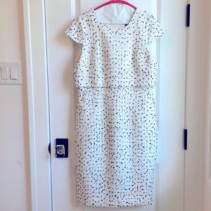 White and black J. Crew cap sleeve dress